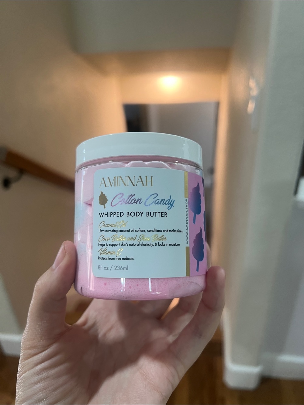 New AMINNAH Skincare “Cotton Candy” Scented Whipped Body Butter